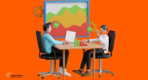 Mulher utilizando laptop para criar ebooks em um ambiente de trabalho moderno