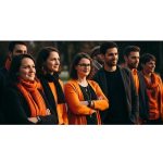 Varias pessoas com olhar de felicidade