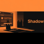 Computador com shadowban escrito na tela