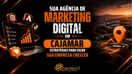 Banner em fundo preto e laranja com o título “Agência de marketing digital em Sorocaba” e a frase “que transforma negócios”. A imagem apresenta uma paisagem noturna da Ponte Estaiada de Sorocaba, um notebook com gráficos e indicadores de resultados, um alvo com flecha e os dados “mais visibilidade, mais clientes, mais vendas”. Também aparecem os dizeres “Sorocaba - SP”, “conectando ideias, criando resultados” e “estratégias para crescer no ambiente digital”